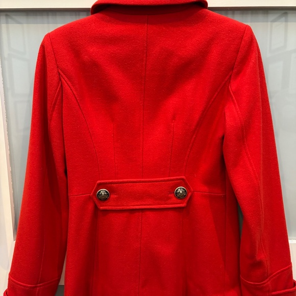 S Guess Red Orange Military Style Winter Coat - Picture 4 of 5